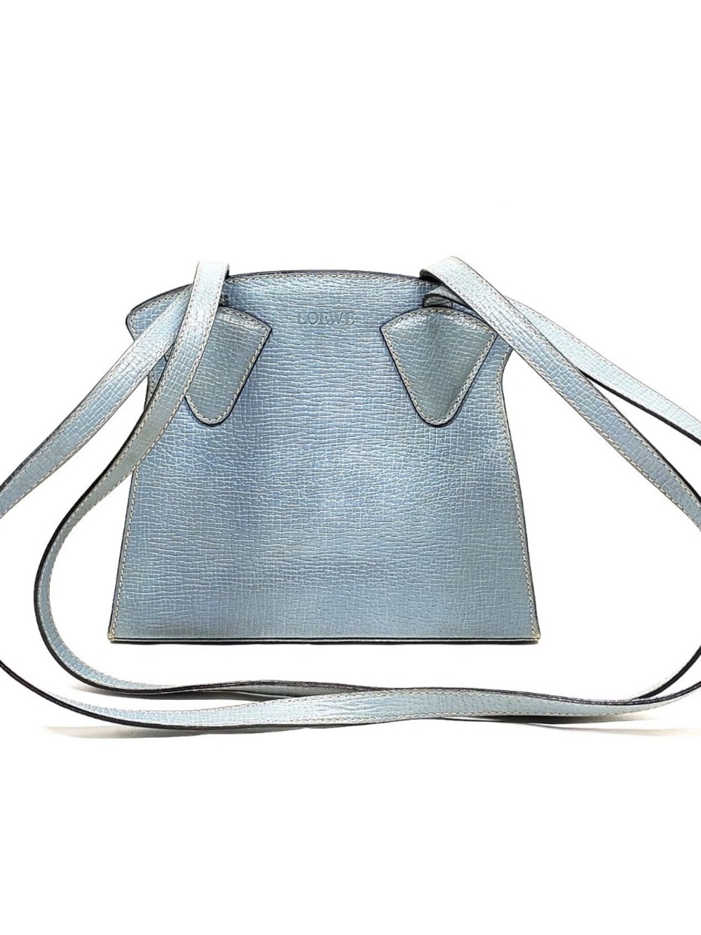 Loewe Powder Blue Textured Leather Crossbody Bag